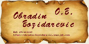 Obradin Božidarević vizit kartica
